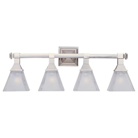 Maxim Four Light Satin Nickel Frosted Glass Vanity 11079FTSN